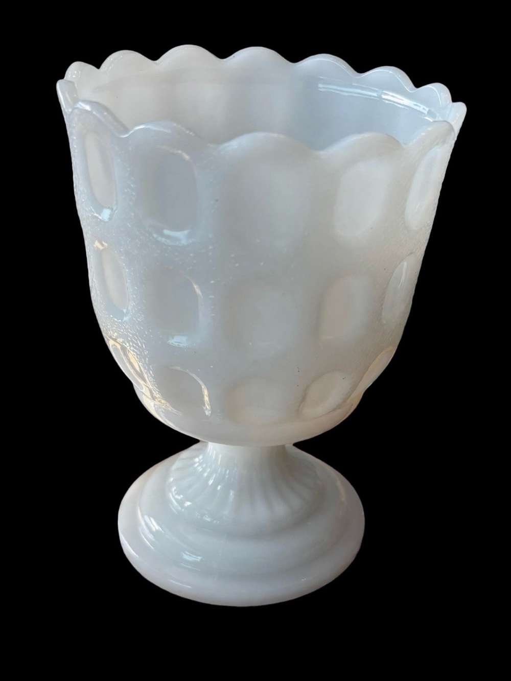 Vintage E.O. Brody M4200 Milk Glass Goblet Vase | Vase Verre de Lait